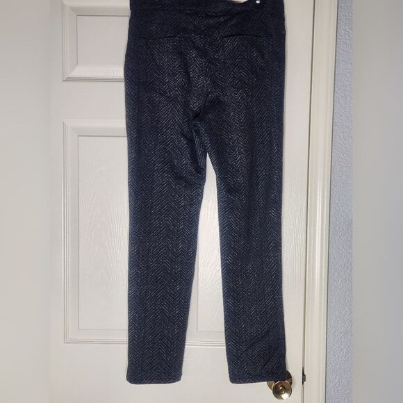 Gloria Vanderbilt 8 Black Herringbone Patern Full Length Zip Pockets Women Pants - Picture 7 of 9